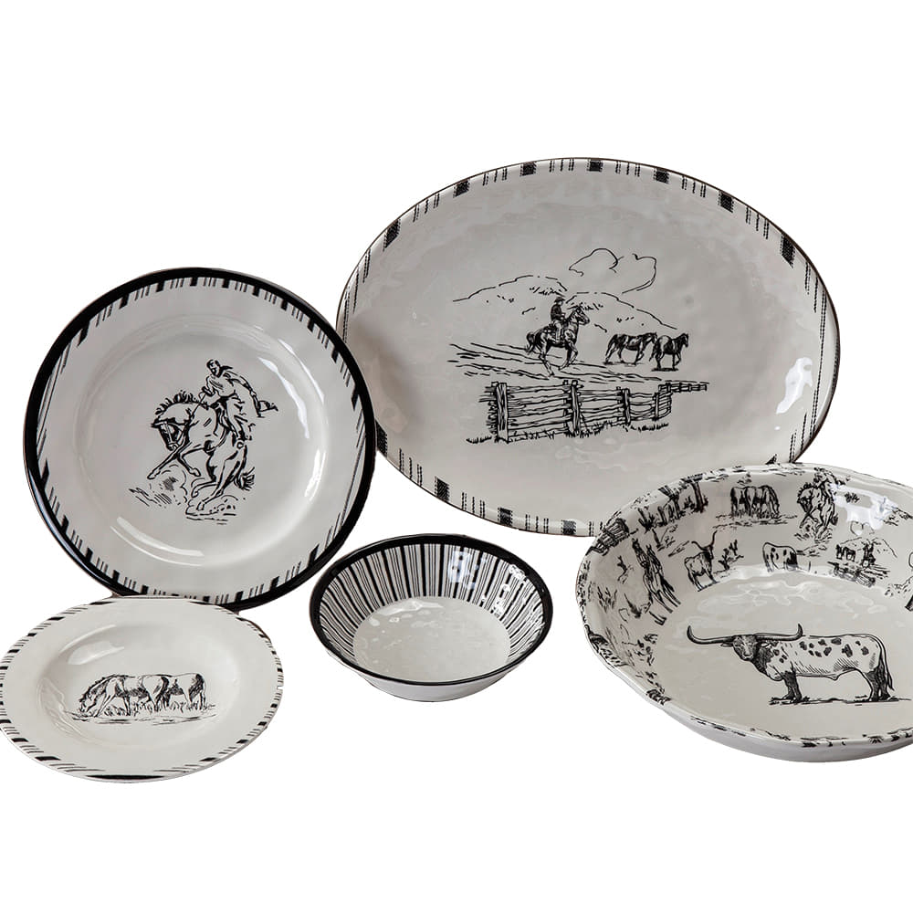 Paseo Road Home Decor Paseo Road Ranch Life Melamine 14 Piece Dinnerware Set