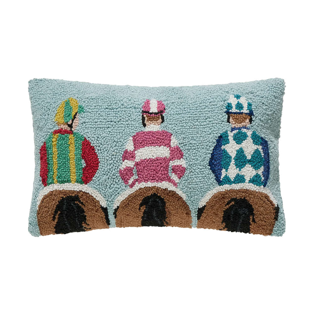 Peking Handicraft Home Decor Jocky On Horses Hook Pillow