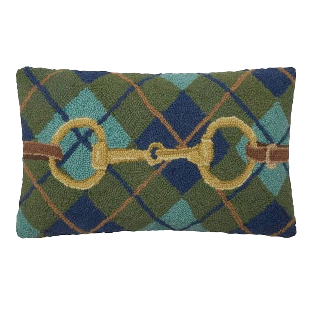 Peking Handicraft Home Decor Peking Handicraft Gingham Buckle Snaffle Bit Hook Pillow