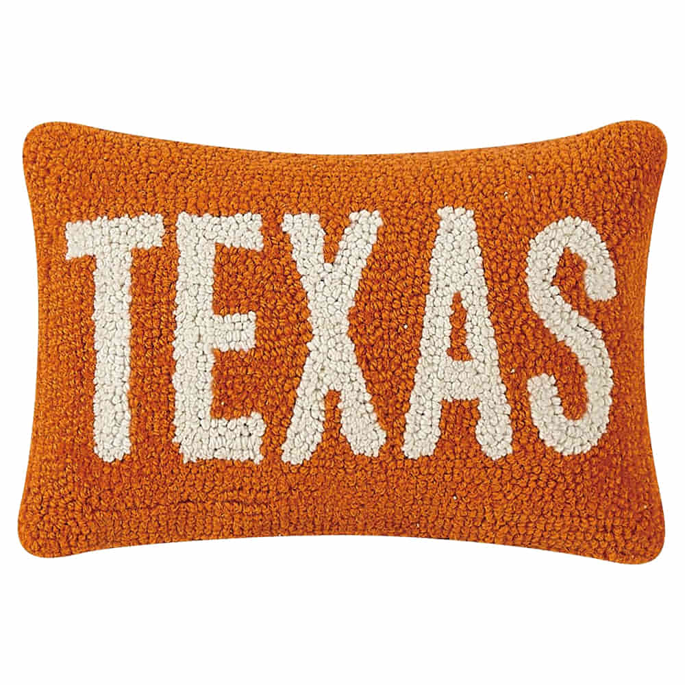 Peking Handicraft Home Decor Peking Handicraft Texas Orange and White Hook Pillow