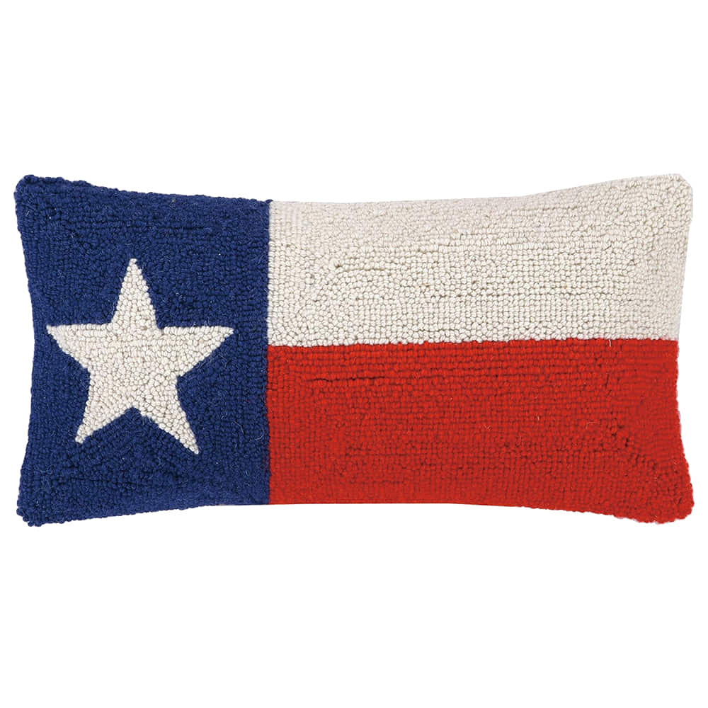Peking Handicraft Home Decor Texas State Flag Hook Pillow