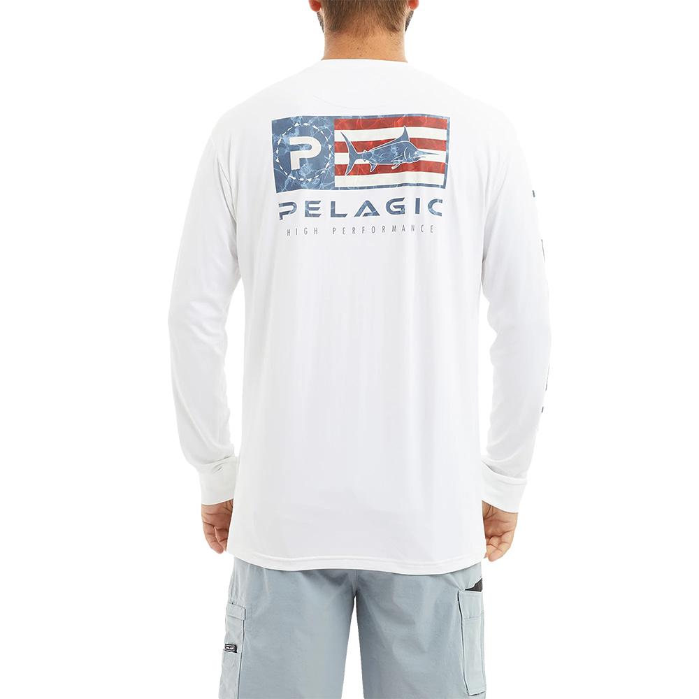 Pelagic Apparel Pelagic Aquatek Icon Long Sleeve White Men's Shirt