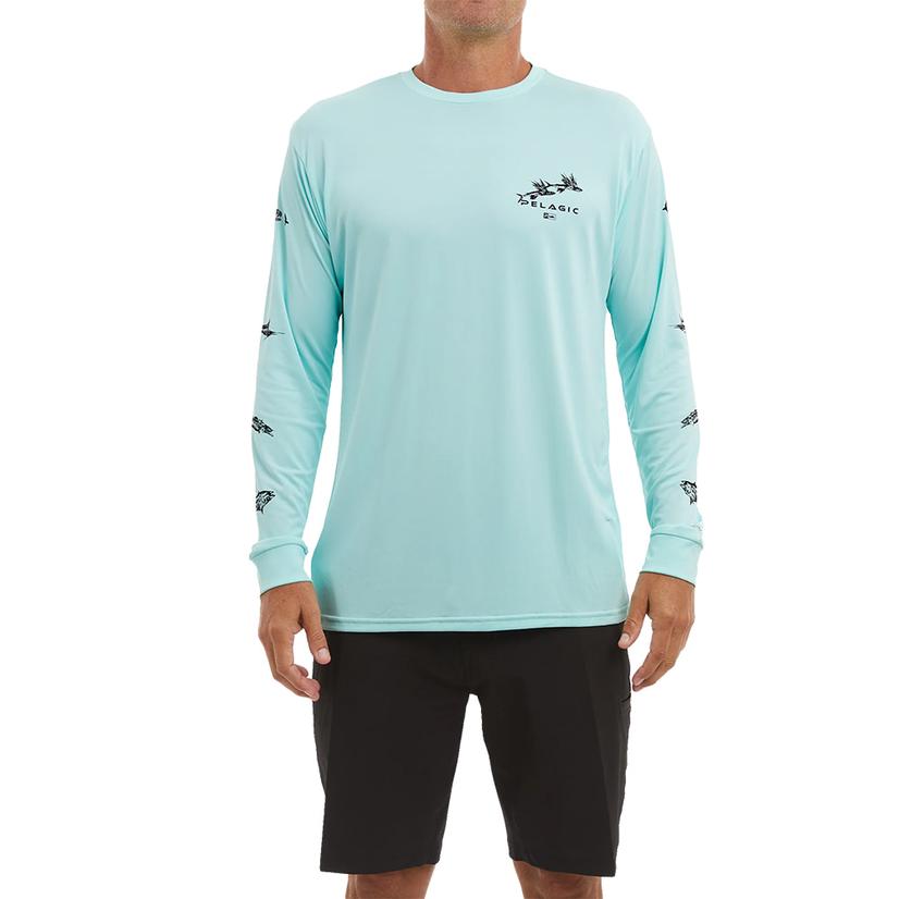 Pelagic Pelagic Aqua Gyotaku Aquatek Long Sleeve Men's Shirt