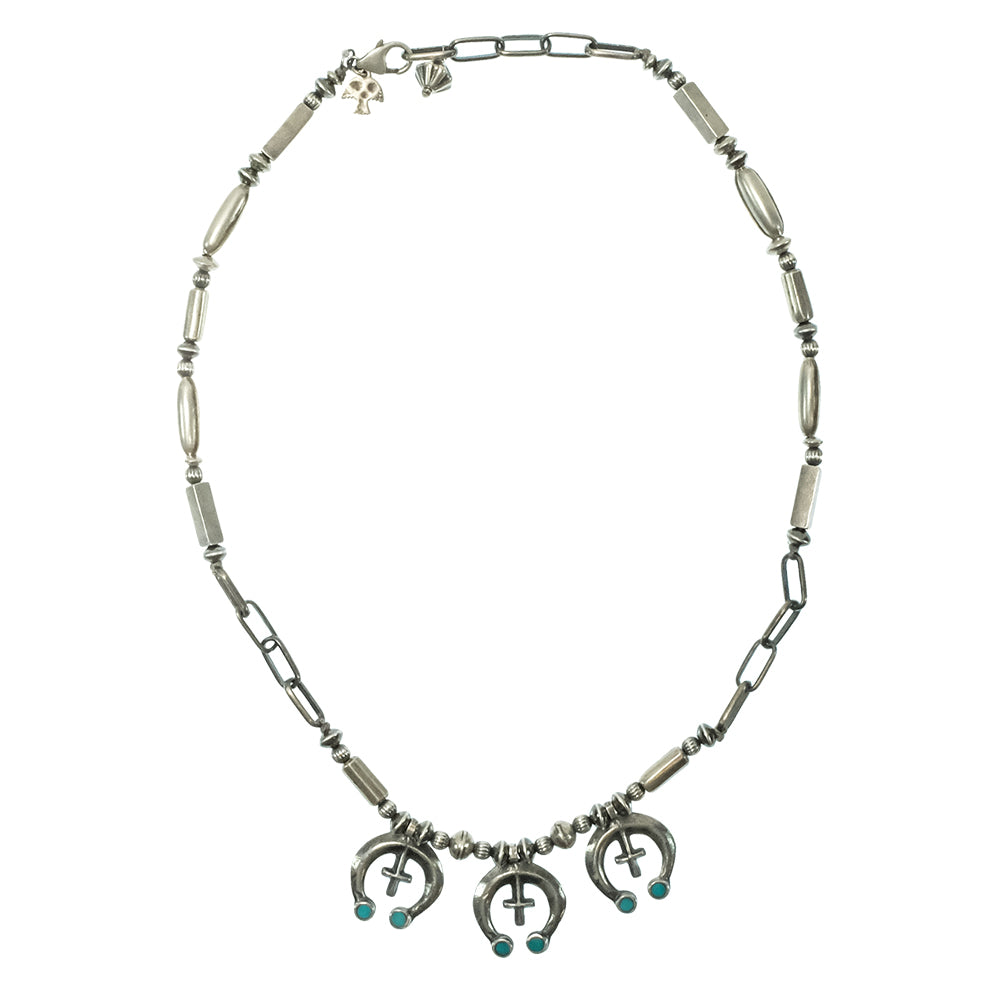 Peyote Bird Designs Jewelry Peyote Bird Designs Necklace with Three Small Squash with Cross Center