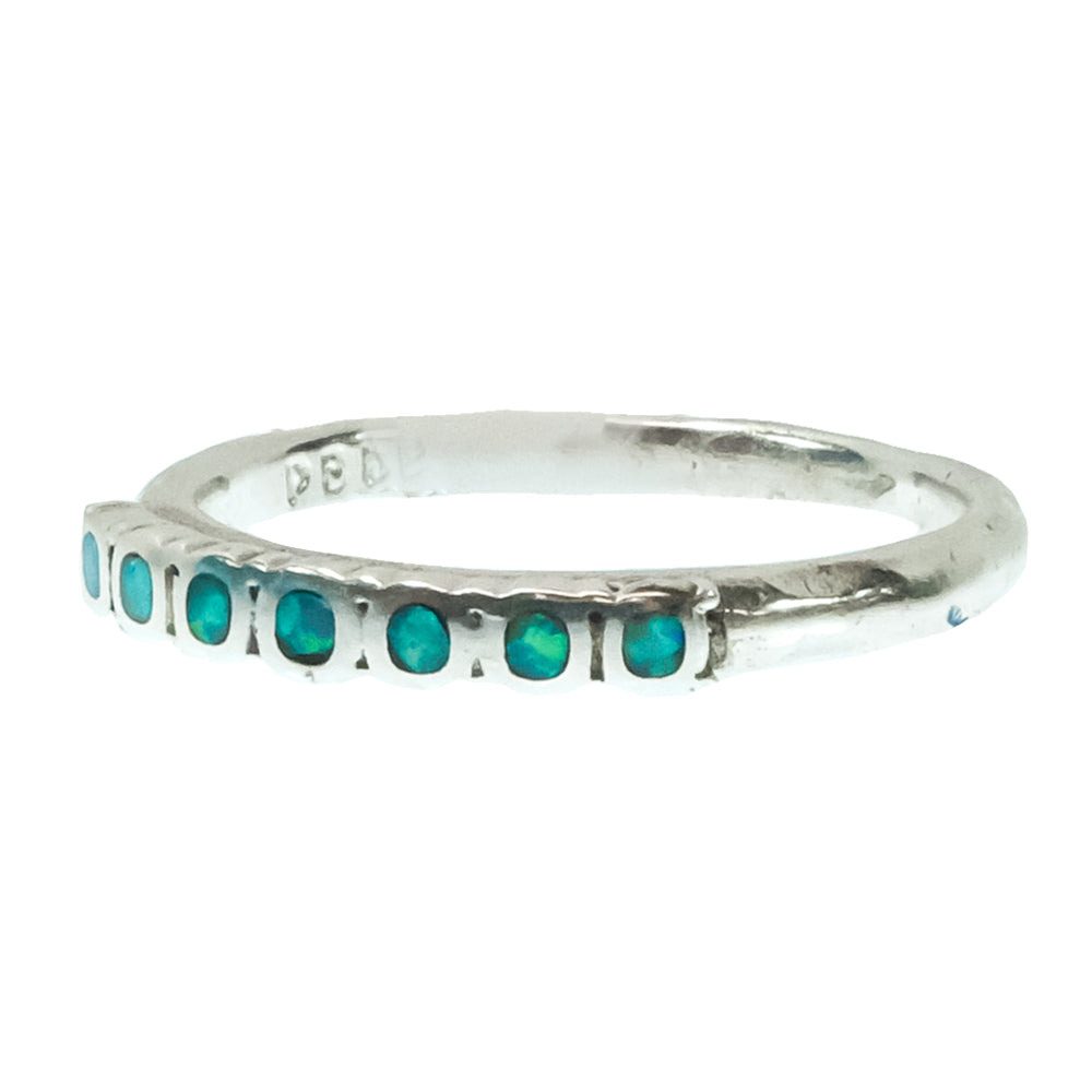 Peyote Bird Designs Jewelry Peyote Bird Designs Opal and Silver Band