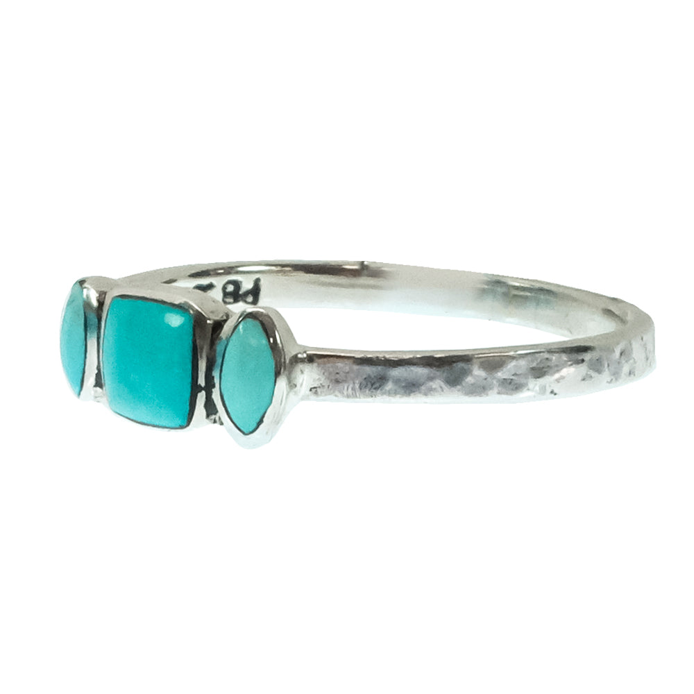 Peyote Bird Designs Jewelry Peyote Bird Designs Silver and Turquoise Nomad Leia Ring