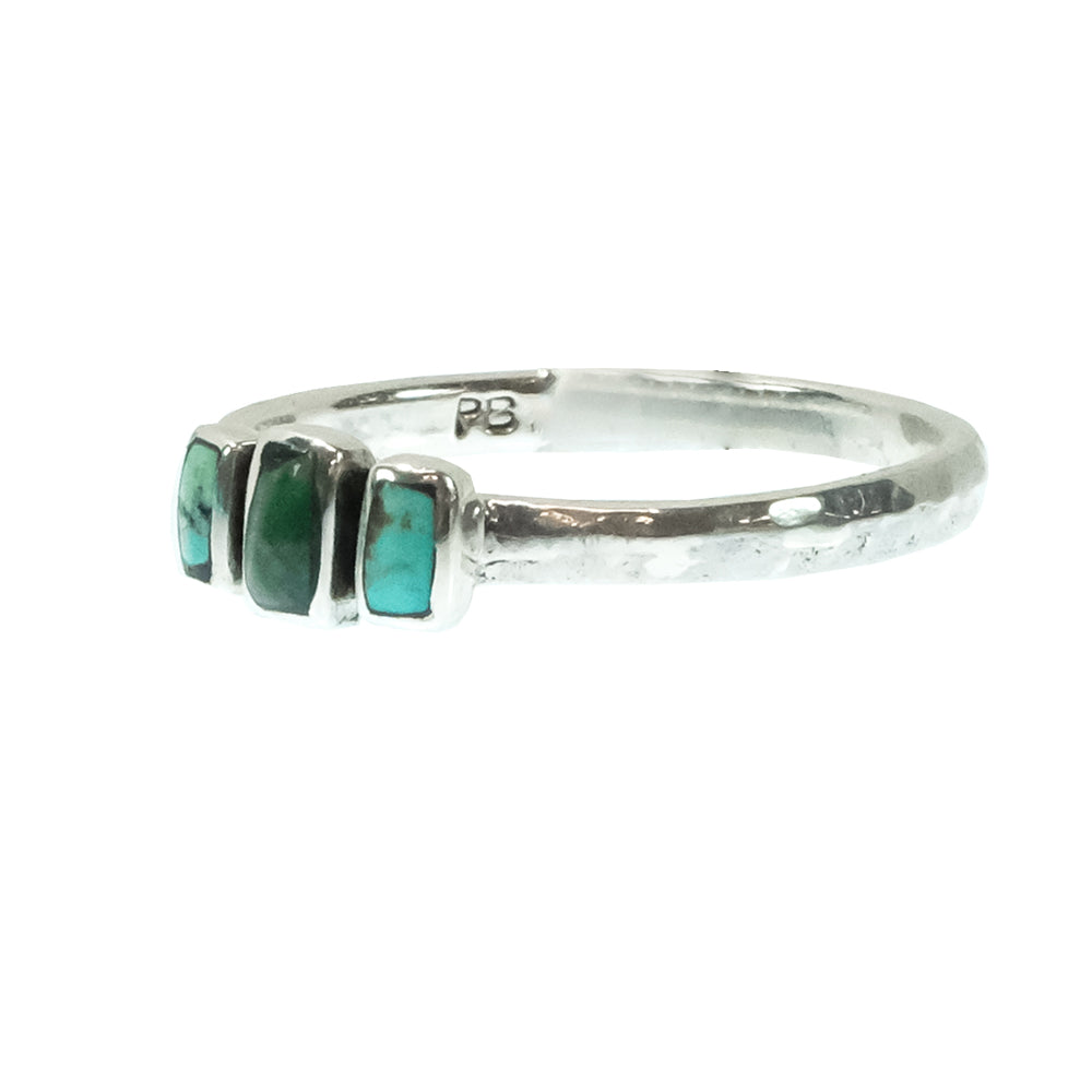 Peyote Bird Designs Jewelry Peyote Bird Designs Silver and Turquoise Nomad Tres Amigo Ring