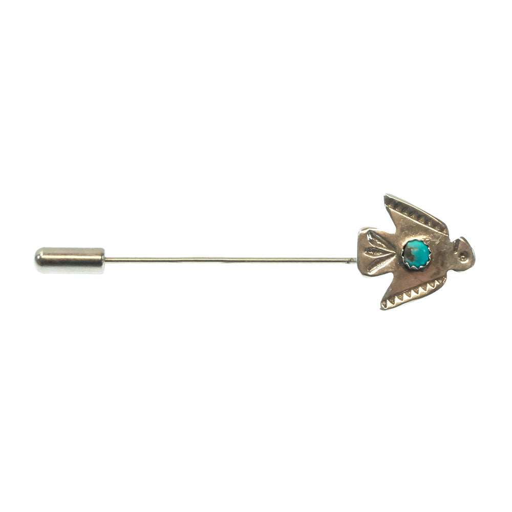 Peyote Bird Designs Jewelry Turquoise/Silver Peyote Bird Designs Joe Eby Silver and Turquoise Thunderbird Stick Pin
