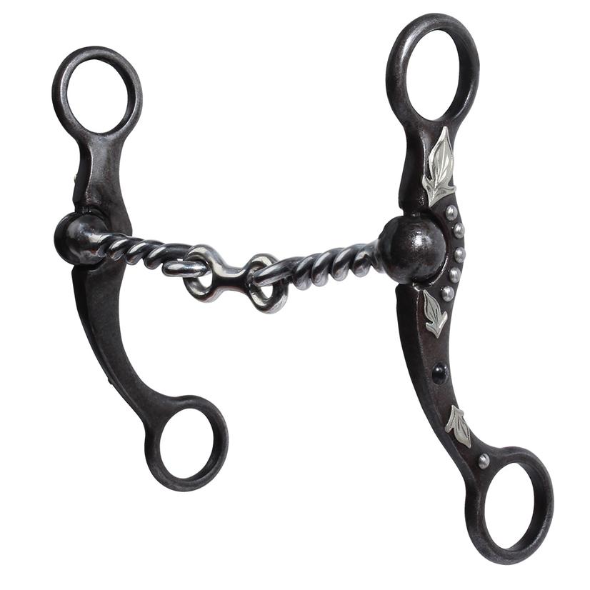 Professional's Choice Tack 5 1/4" / Silver Professional Choice Black Feather Shank Twisted Dog Bone Bit
