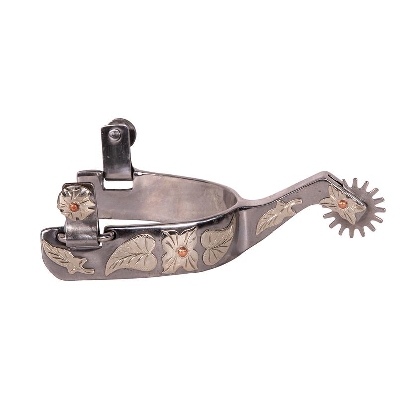 Professional's Choice Tack Adult / Silver Professional Choice Floral Double Mounted Spurs