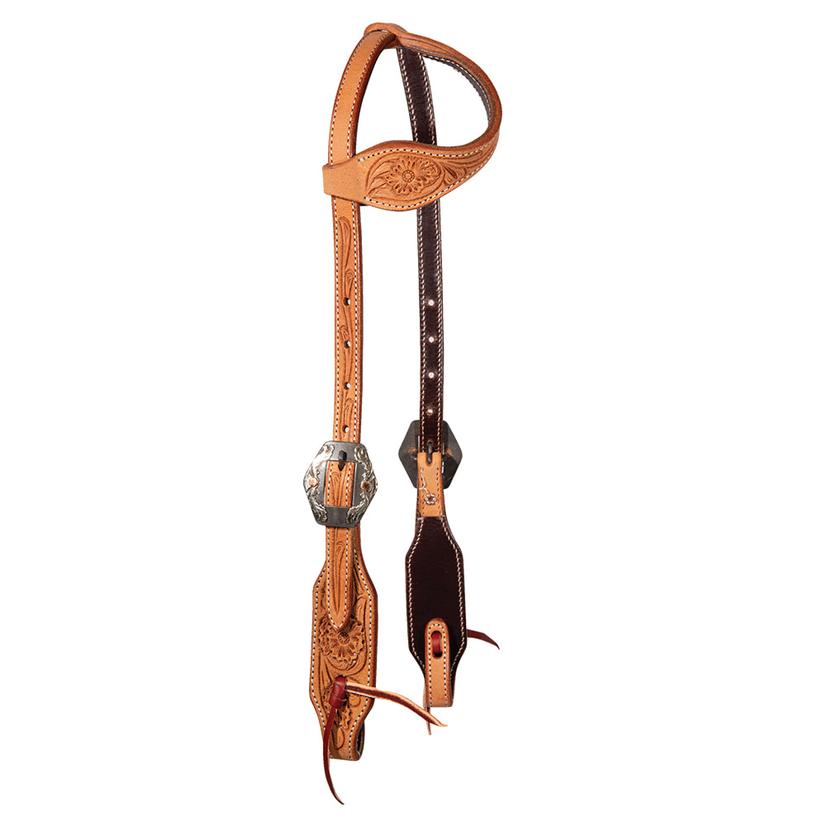Professional's Choice Tack Antique / Osfa Professional's Choice Floral Rough Out Slide Ear Headstall