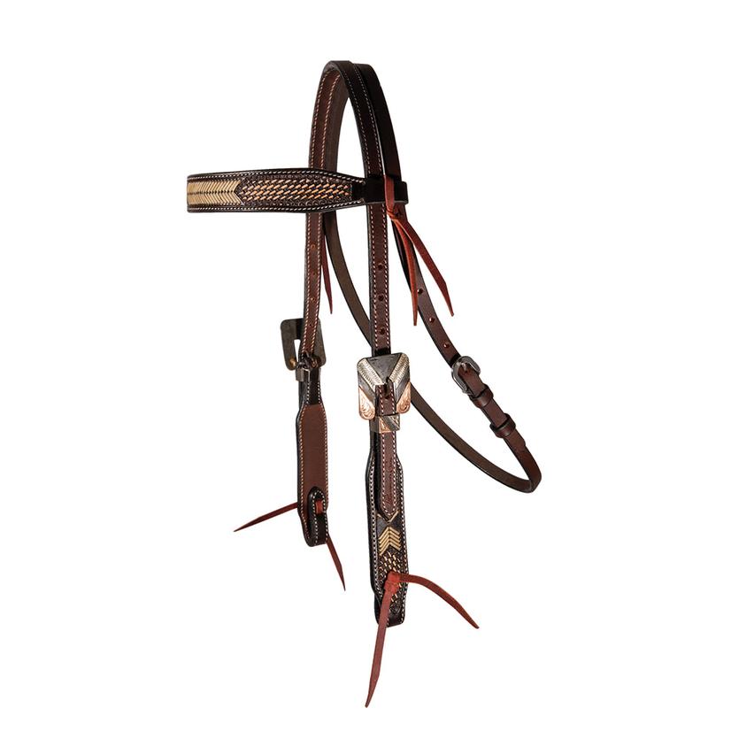 Professional's Choice Tack Chocolate Professional's Choice Chocolate Arrowhead Collection Browband Headstall