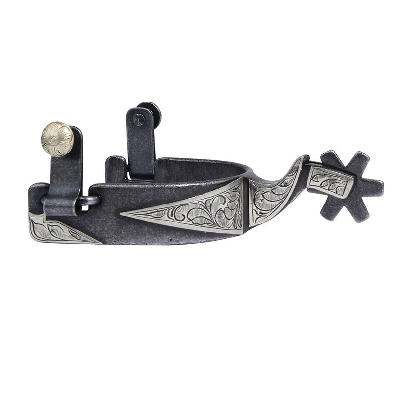 Professional's Choice Tack Gunmetal / Men's Professional's Choice Engraved Cowboy Men's Spur 6-Point Rowel