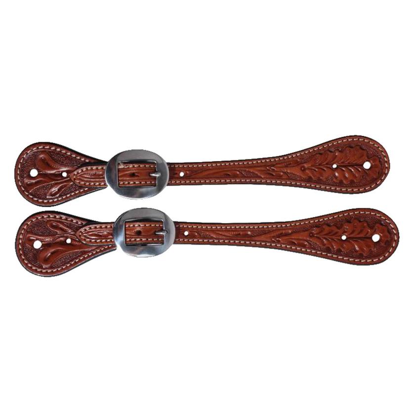 Professional's Choice Tack Oak Tooled / Adult Professional's Choice Oak Tooled Guthrie Adult Spur Straps
