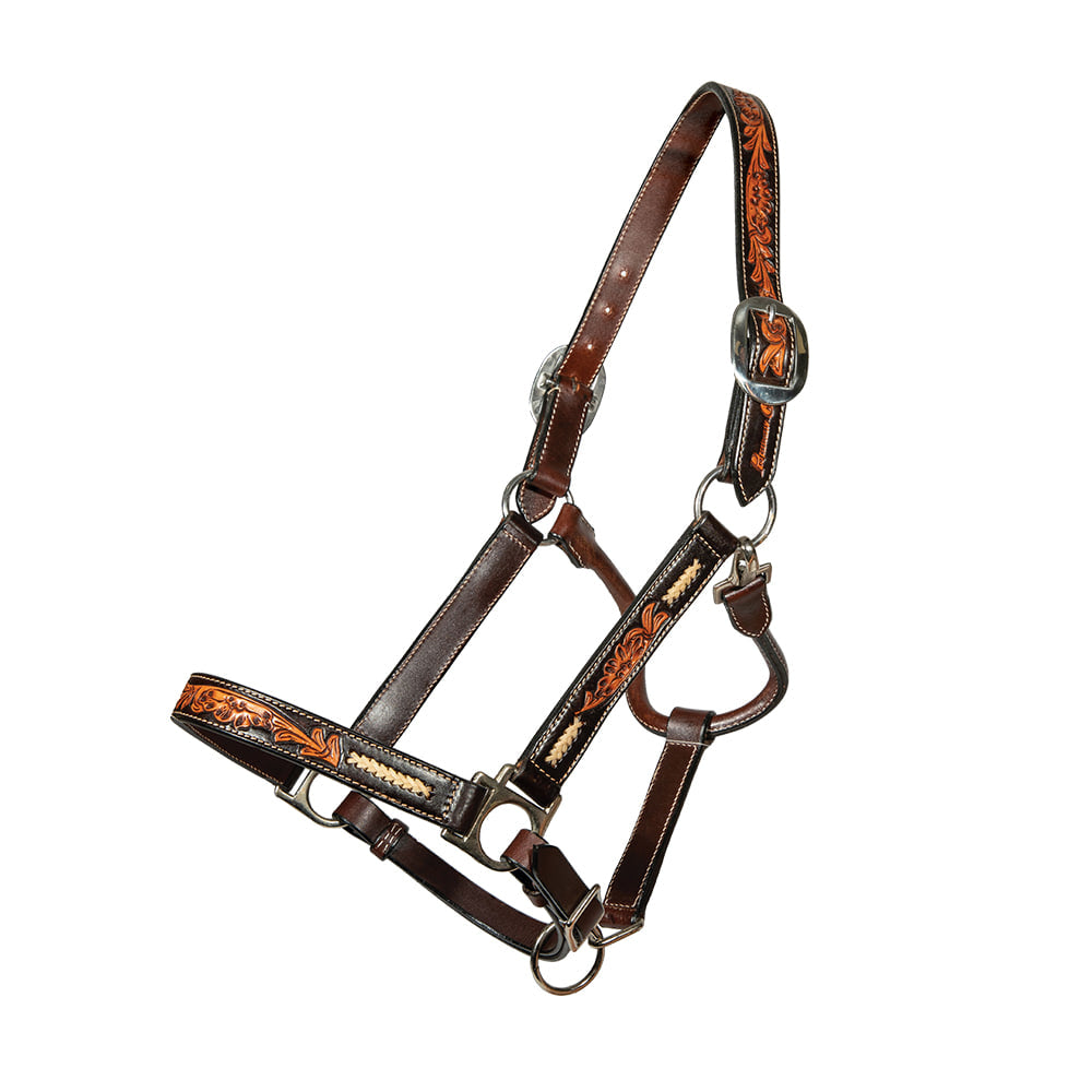 Professional's Choice Tack Professional's Choice Chocolate Braided Heritage Rawhide Leather Halter