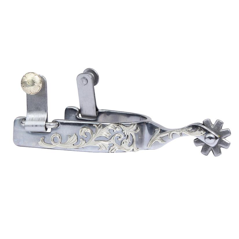 Professional's Choice Tack Silver / Ladies Professional's Choice Floral Women's Spurs 1" Shank 8-Point Rowel