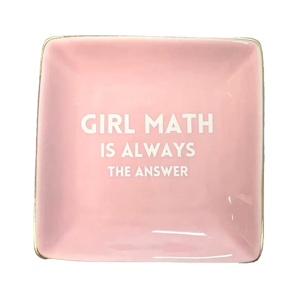 Properly Improper Home Decor Properly Improper Girl Math Is Always The Answer Square Trinket Tray