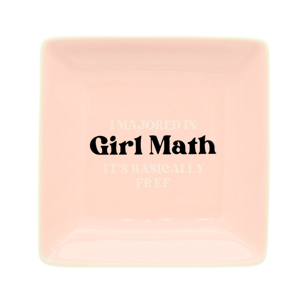 Properly Improper Home Decor Properly Improper I Majored In Girl Math Square Trinket Tray