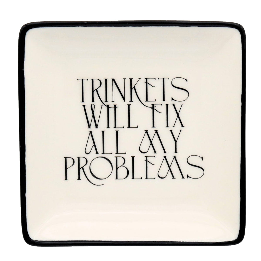 Properly Improper Home Decor Properly Improper Trinkets Will Fix All My Problems Square Trinket Tray