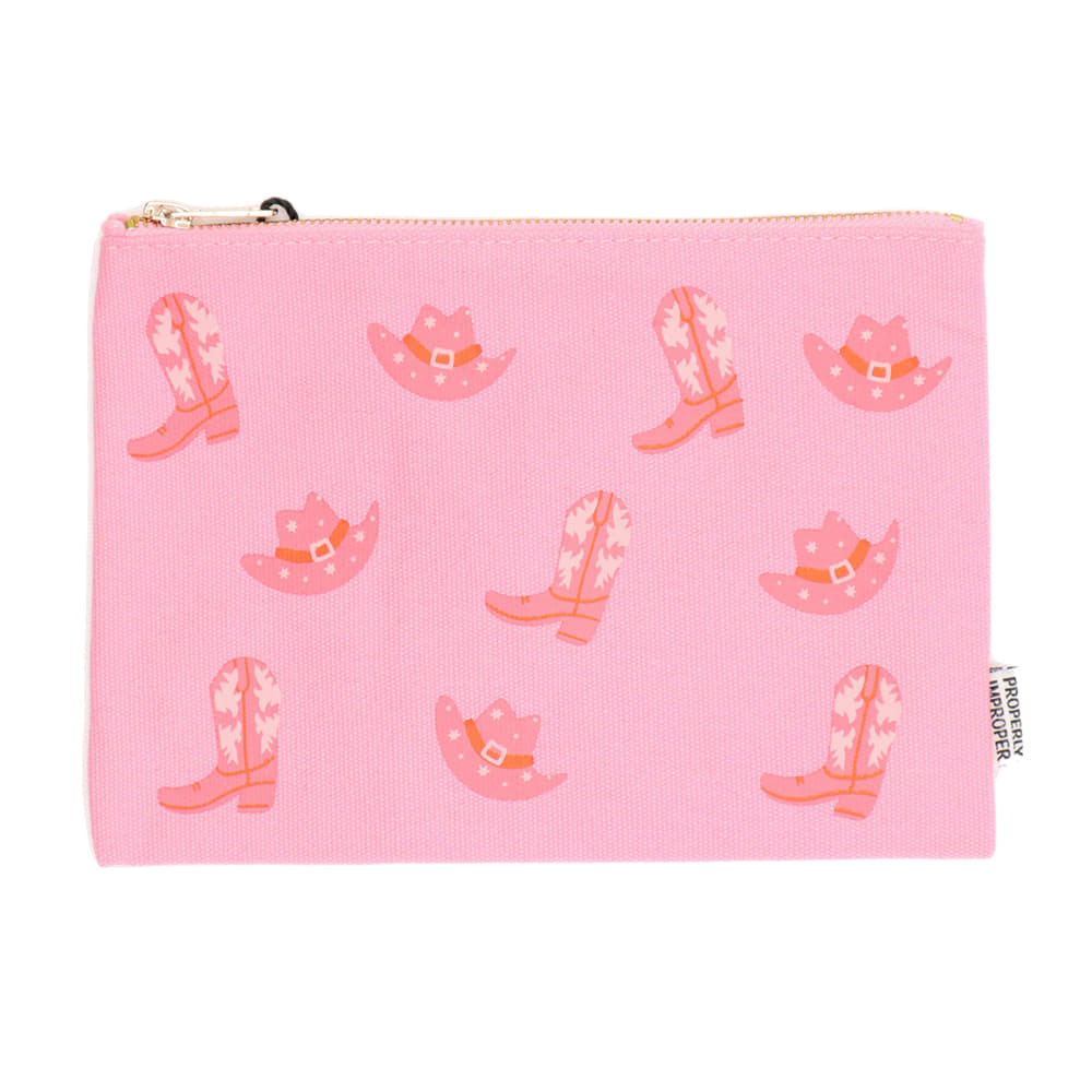 Properly Improper Other Properly Improper Hat and Cowgirl Boot Canvas Pouch