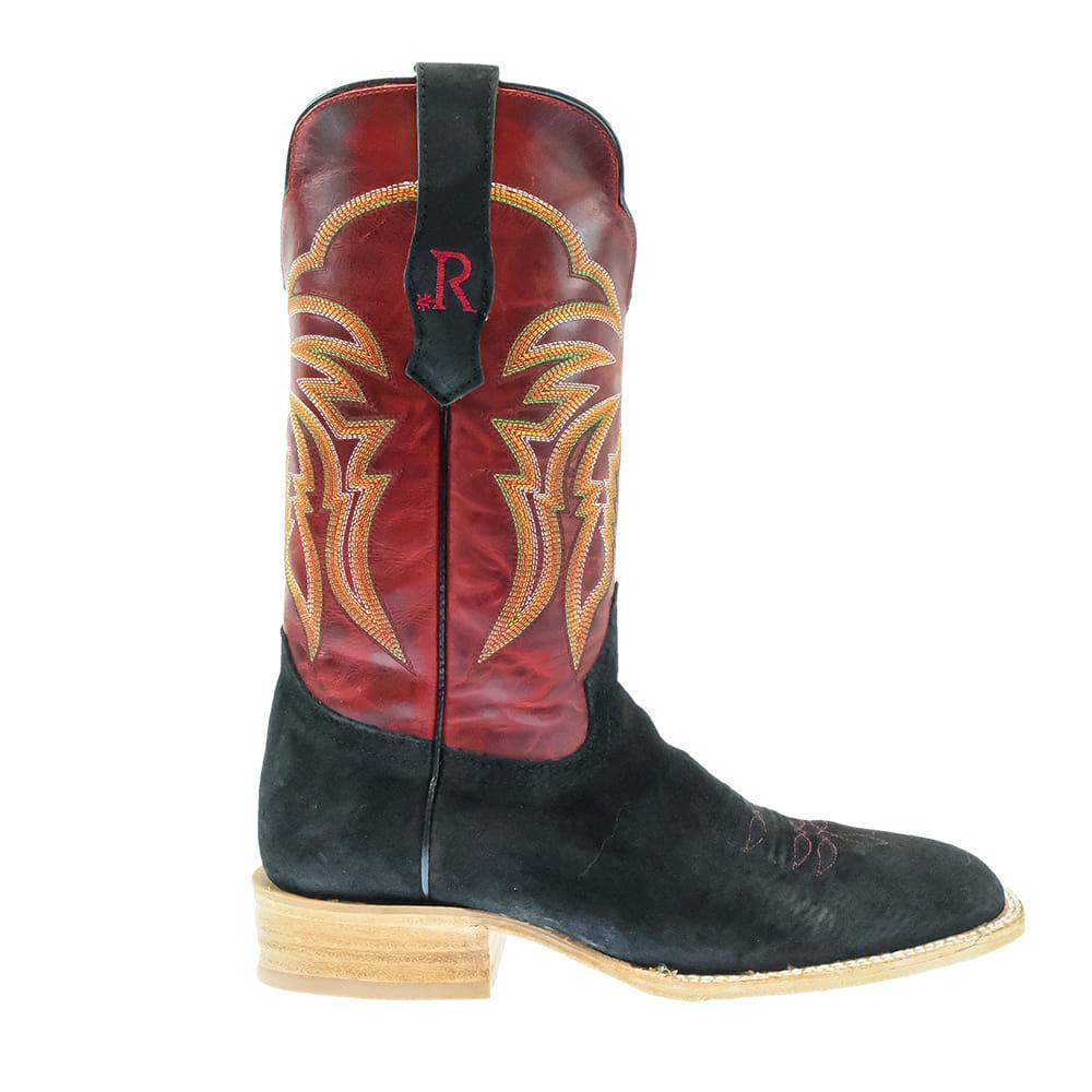 R Watson Footwear R. Watson Barn Red 11" Men's Black Boar Boots