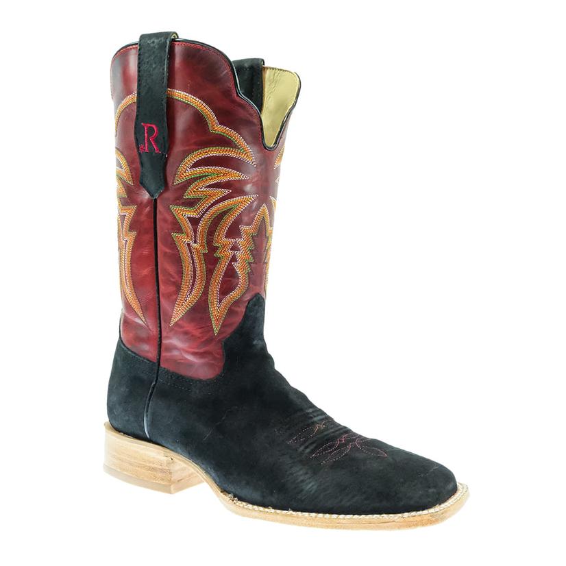 R Watson Footwear R. Watson Barn Red 11" Men's Black Boar Boots