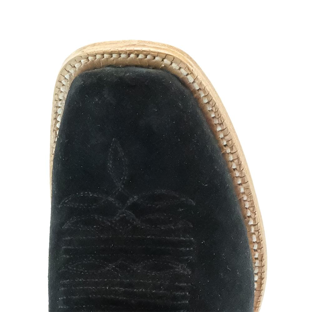 R Watson Footwear R Watson Black Cowhide Roughout Ladies Square Toe Boot