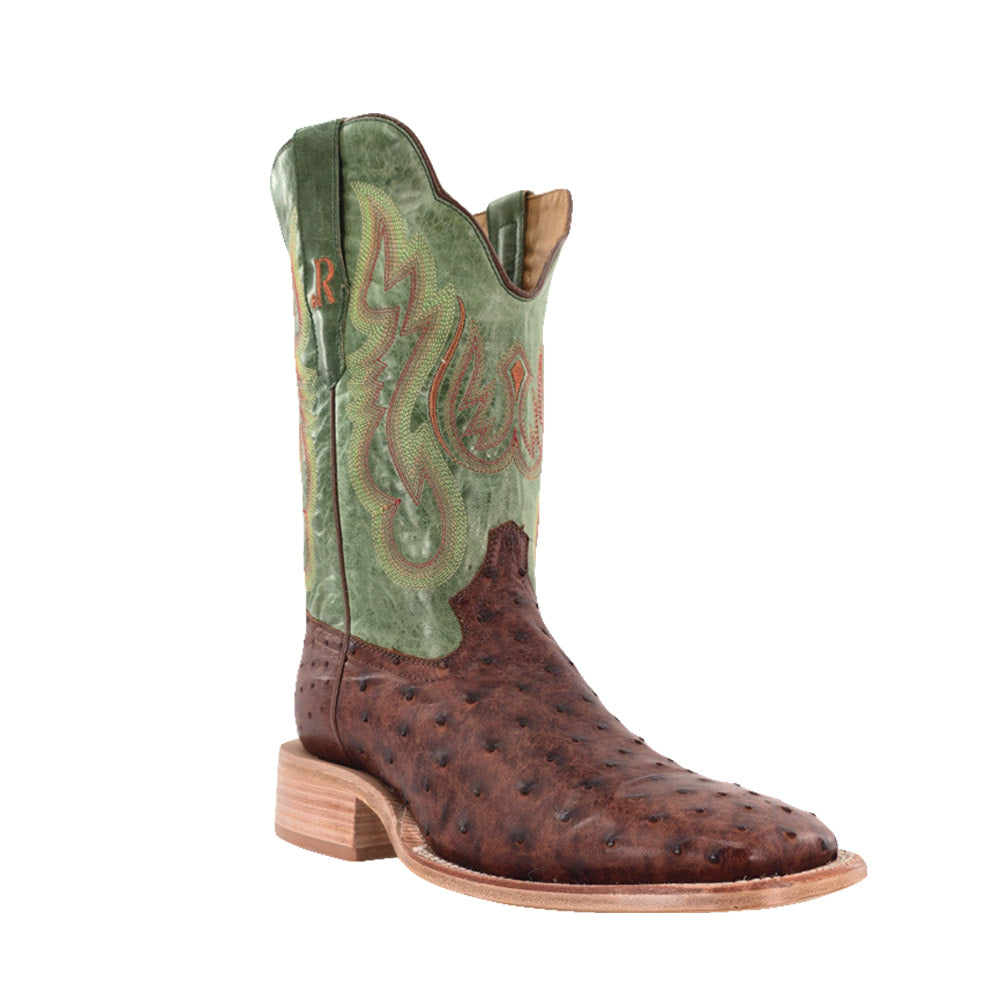 R Watson Footwear R. Watson Men's Brass Full Quill Ostrich Boots
