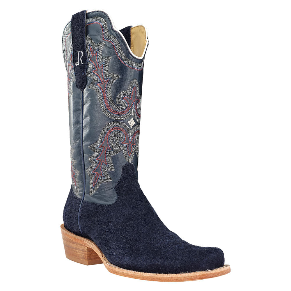 R Watson Footwear R. Watson Men's Dark Blue Rough Out Midnight Goat Boots
