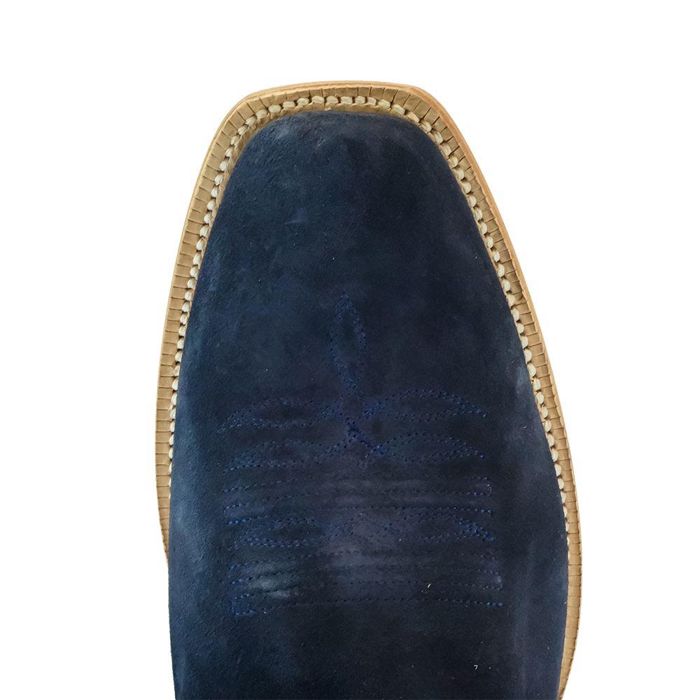 R Watson Footwear R. Watson Navy and White Rough Out Cutter Toe Men's Boots