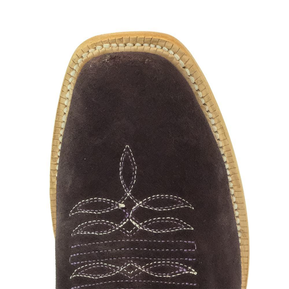 R Watson Footwear R. Watson Plum and White Rough Out Boot with Cutter Toe for Women