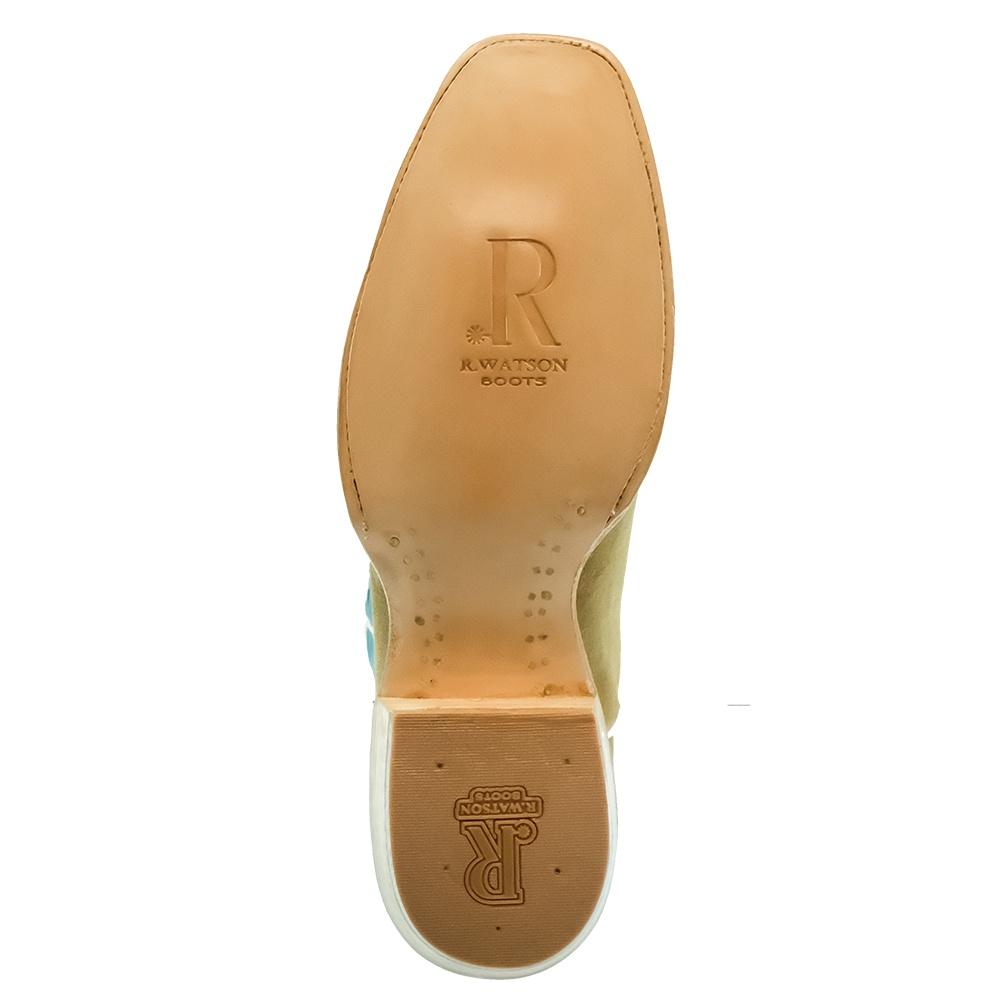 R Watson Footwear R. Watson Sand Blue Rough Out Cutter Toe Men's Boot