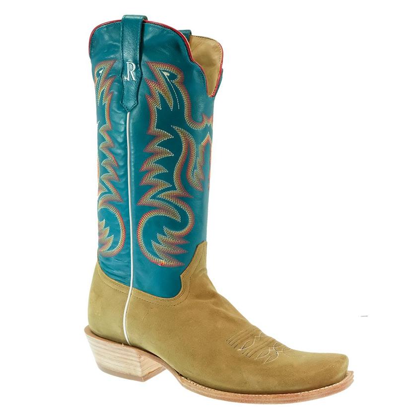R Watson Footwear R. Watson Sand Blue Rough Out Cutter Toe Men's Boot
