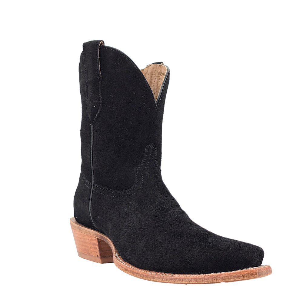 R Watson Footwear R Watson Women's Black 9" Fashion Rough Out Bootie in Black