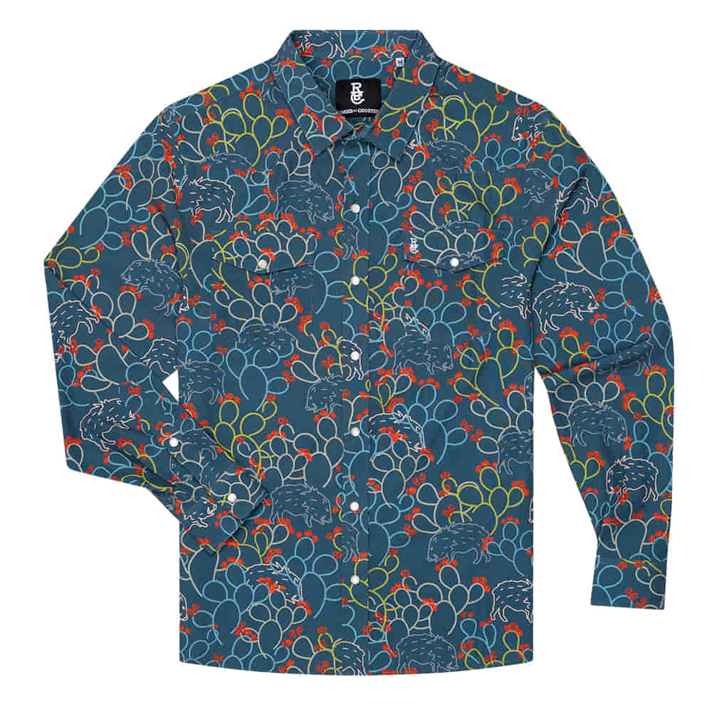 Raised By Coyotes Apparel Raised By Coyotes Men's Javelina Paradise Long Sleeve Pearl Snap Shirt