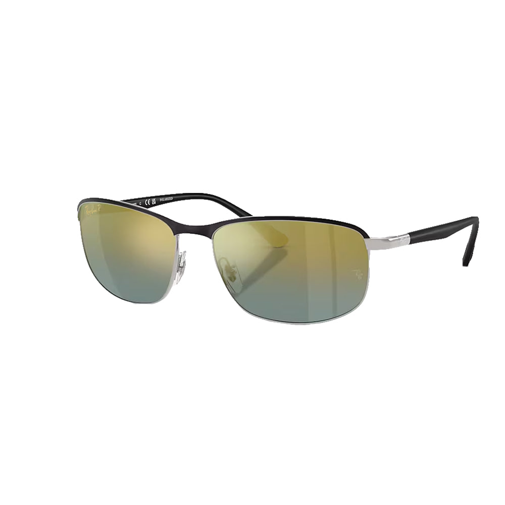 Ray Ban Apparel Ray Ban Black on Silver Gradient Gold Lens Sunglasses
