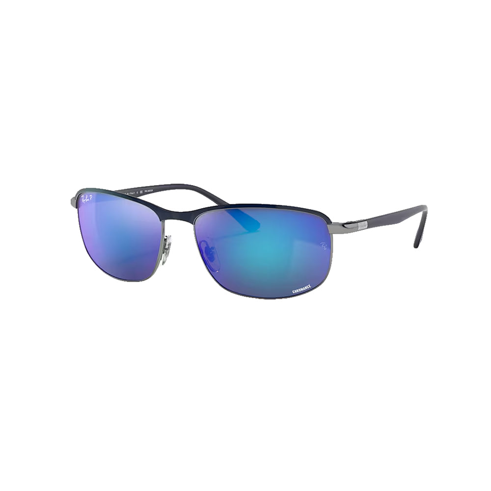 Ray Ban Apparel Ray Ban Chromance Matte Blue and Gunmetal Sunglasses