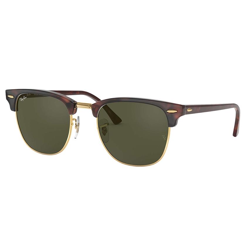 Ray Ban Apparel Tortoise / 51 Ray Ban Clubmaster Classic Polished Tortoise on Gold Green G-15 Lens Sunglasses