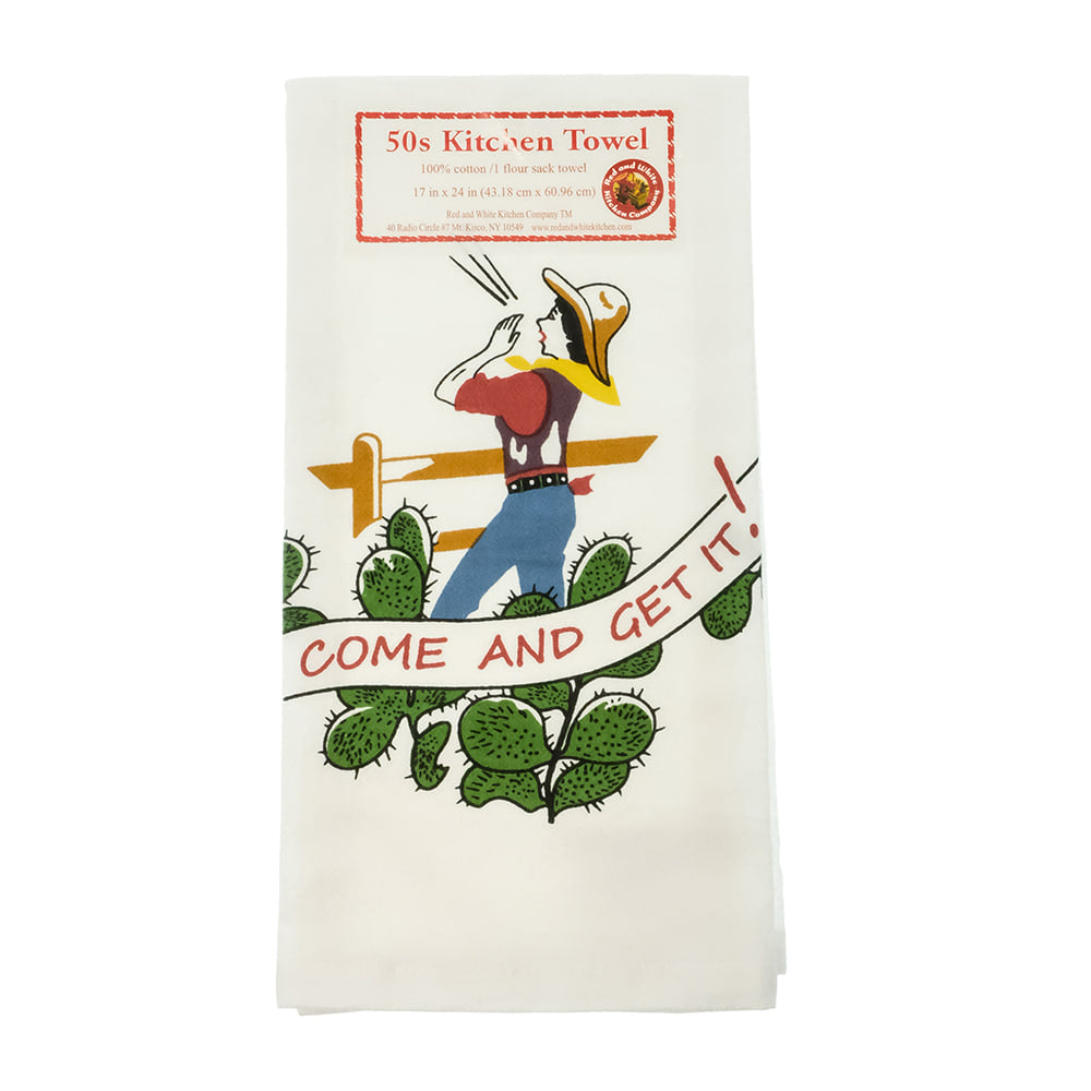 Red and White Kitchen Company Home Decor Red and White Kitchen Company Come and Get It Ranch Retro Kitchen Towel