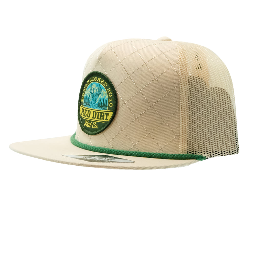 Red Dirt Hat Company Hat Red Dirt Hat Company Flat Bill The Rack Black Pleated with Orange Rope Cap