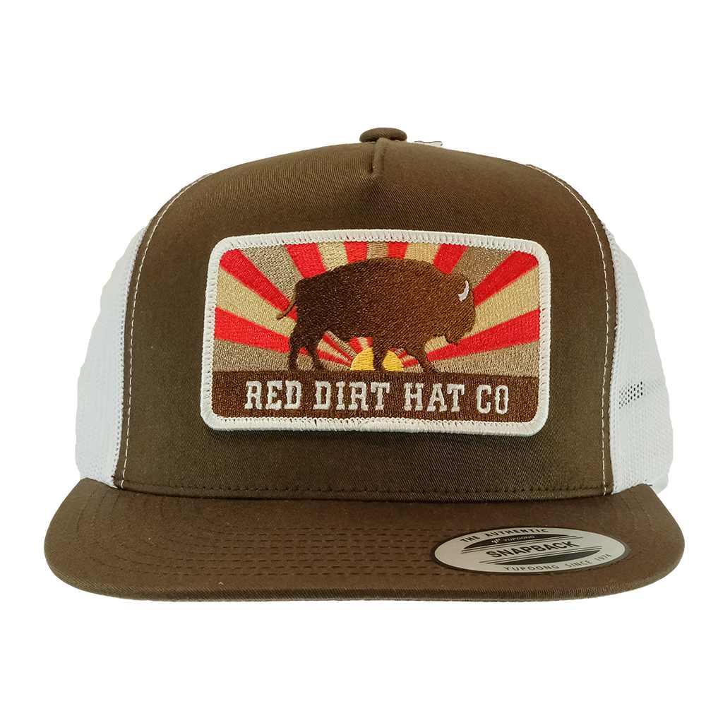 Red Dirt Hat Company Hats OSFA / BROWN/WHITE Red Dirt Hat Company Keeping Roaming Brown White Meshback Cap