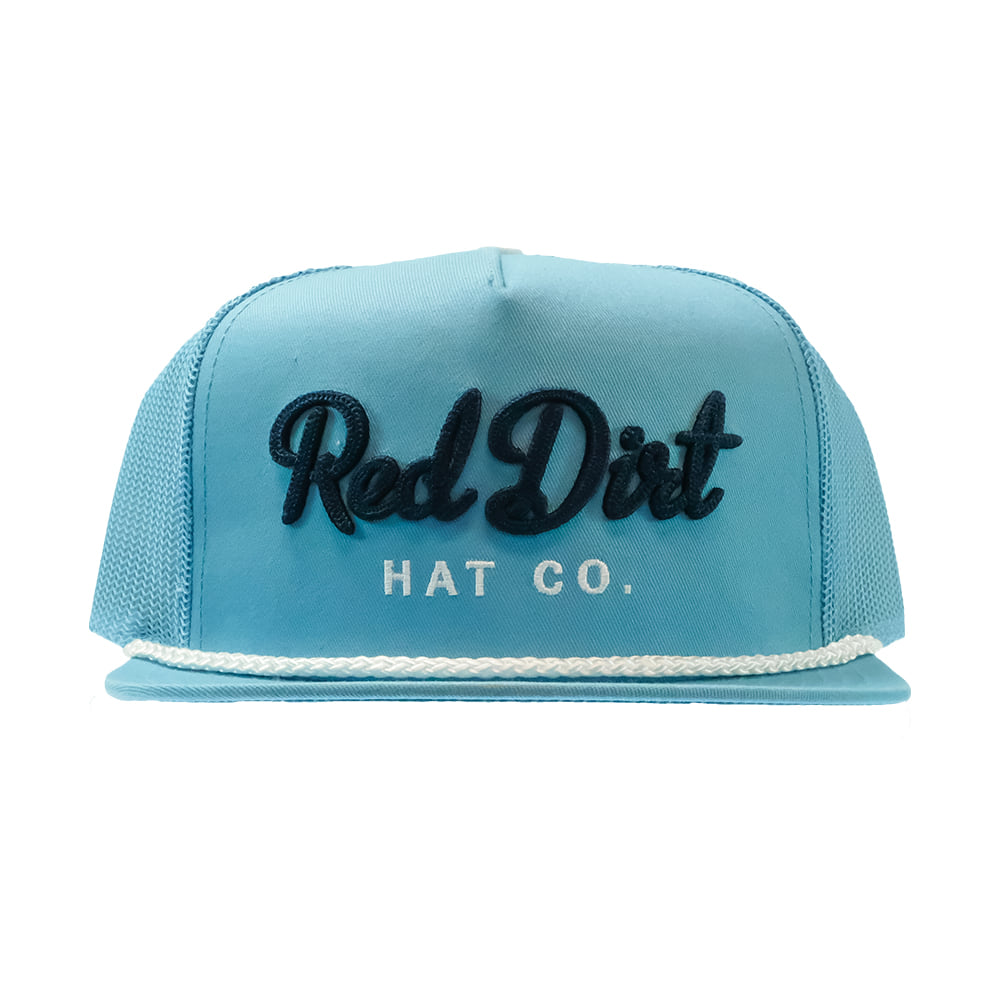 Red Dirt Hat Company Hats Red Dirt Hat Company Cowboy Bill Light Blue With White Rope Cap
