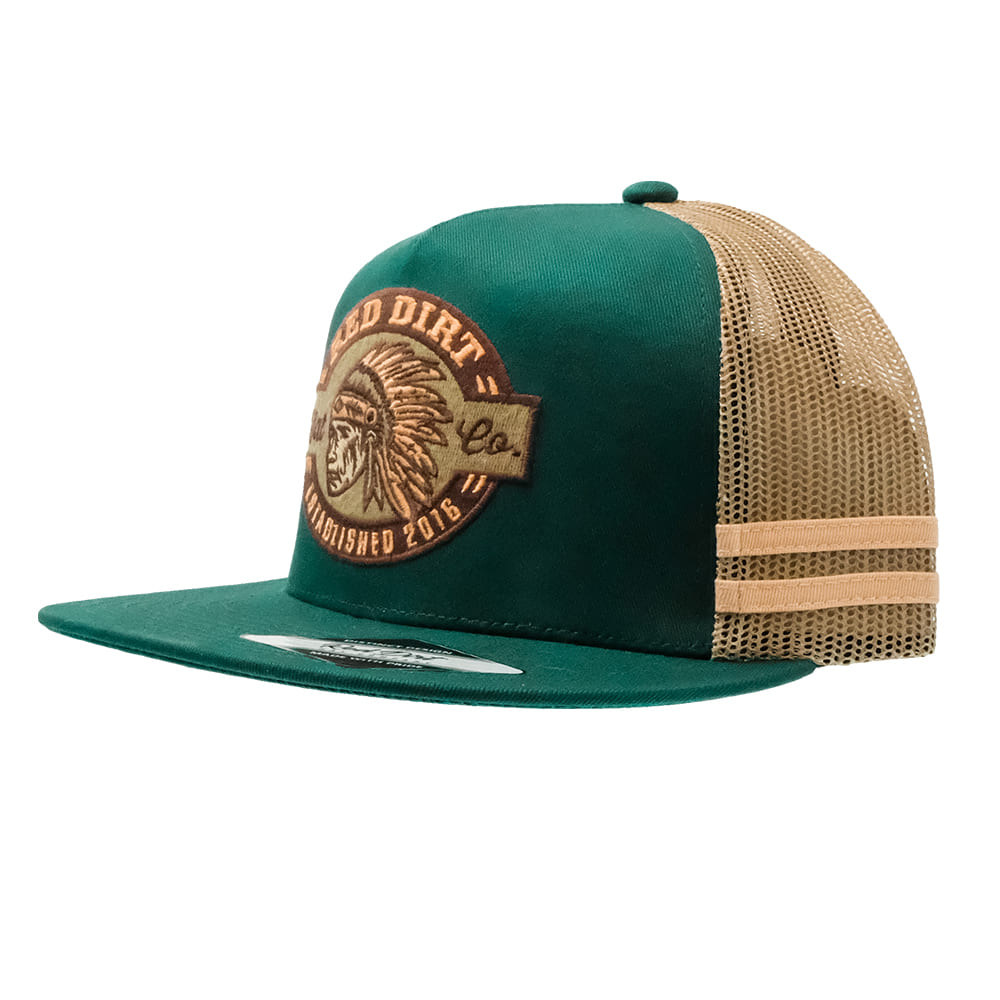 Red Dirt Hat Company Hats Red Dirt Hat Company Dark Green and Khaki Big Chief Cap