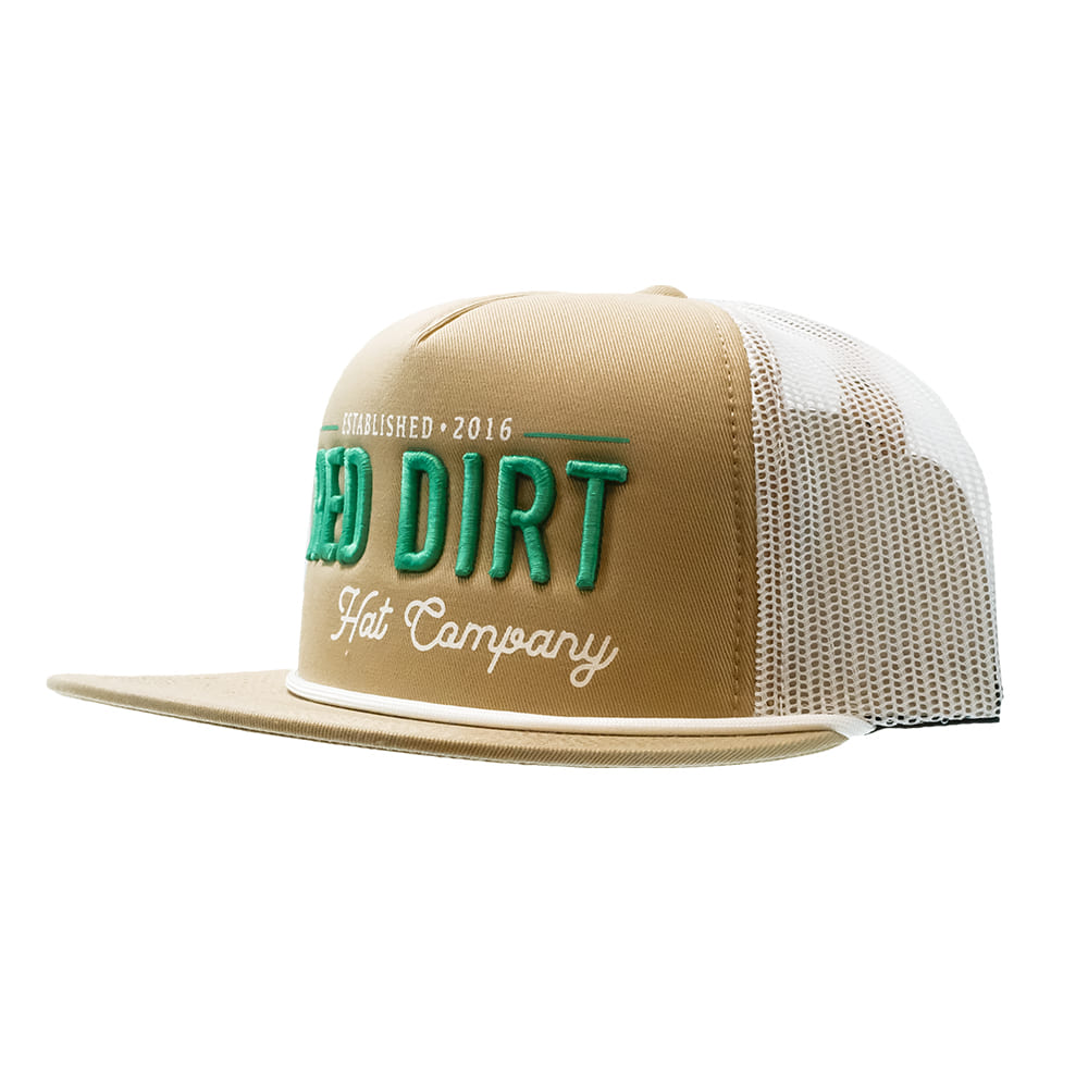Red Dirt Hat Company Hats Red Dirt Hat Company Khaki and White Papa White Rope Cap