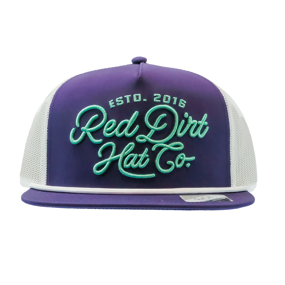 Red Dirt Hat Company Hats Red Dirt Hat Company Lariat Purple And White Rope Flat Bill Cap