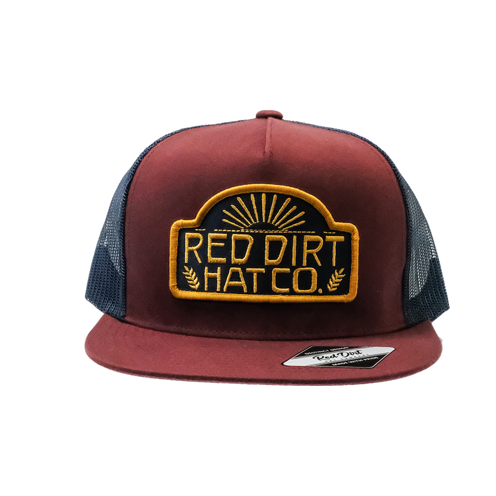 Red Dirt Hat Company Hats Red Dirt Hat Company Maroon and Navy Hotel Lights Cap