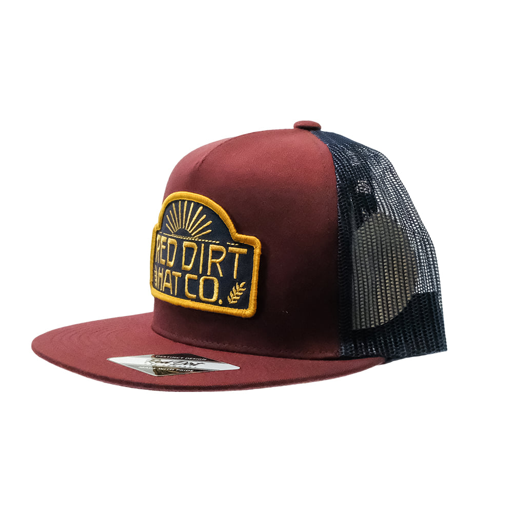 Red Dirt Hat Company Hats Red Dirt Hat Company Maroon and Navy Hotel Lights Cap
