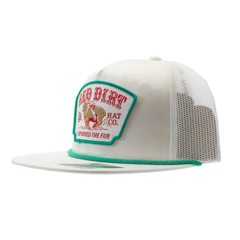Red Dirt Hat Company Hats Red Dirt Hat Company Mutton Bustin Youth White Cap With A Turquoise Rope