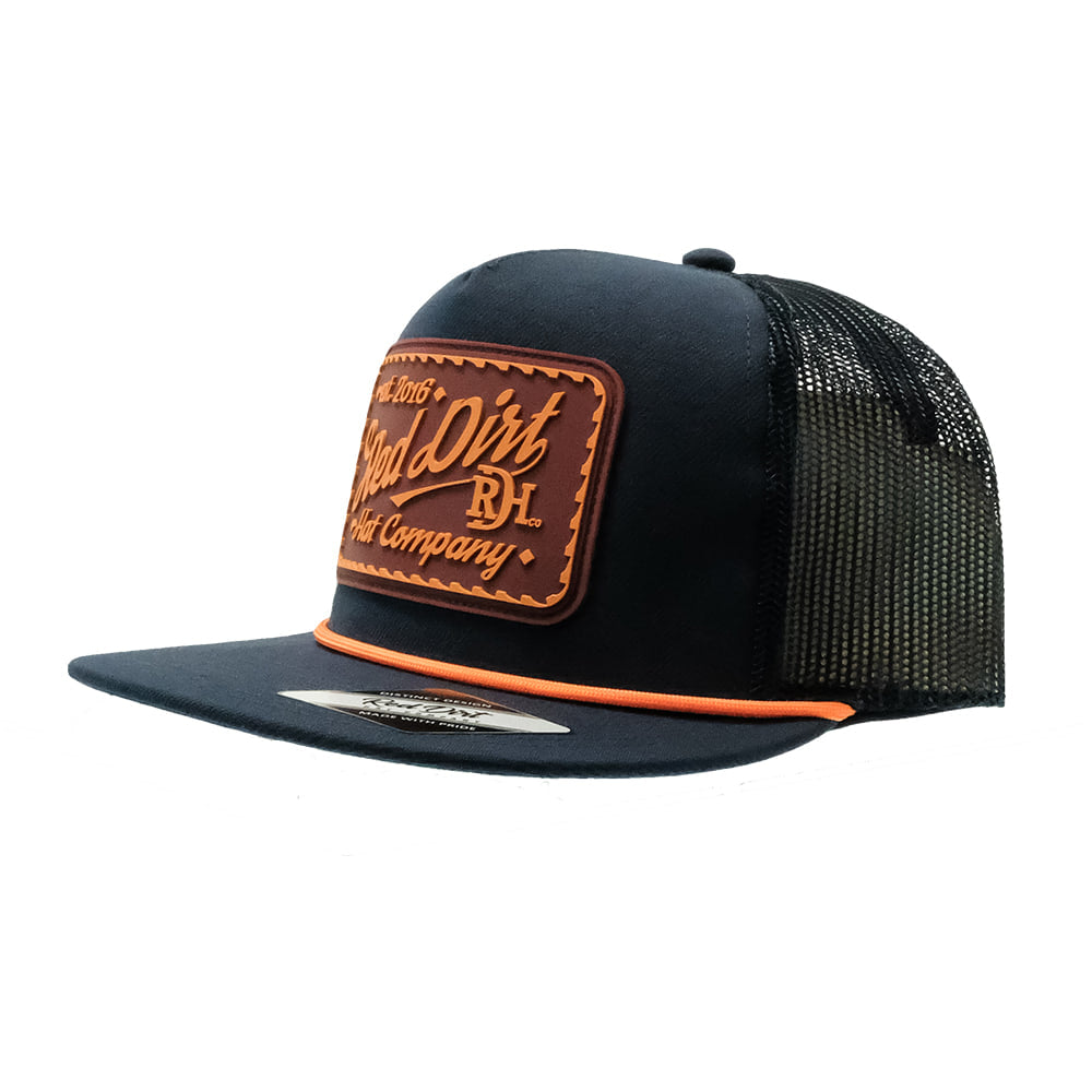 Red Dirt Hat Company Hats Red Dirt Hat Company Navy Cowboy Up with Orange Rope Cap