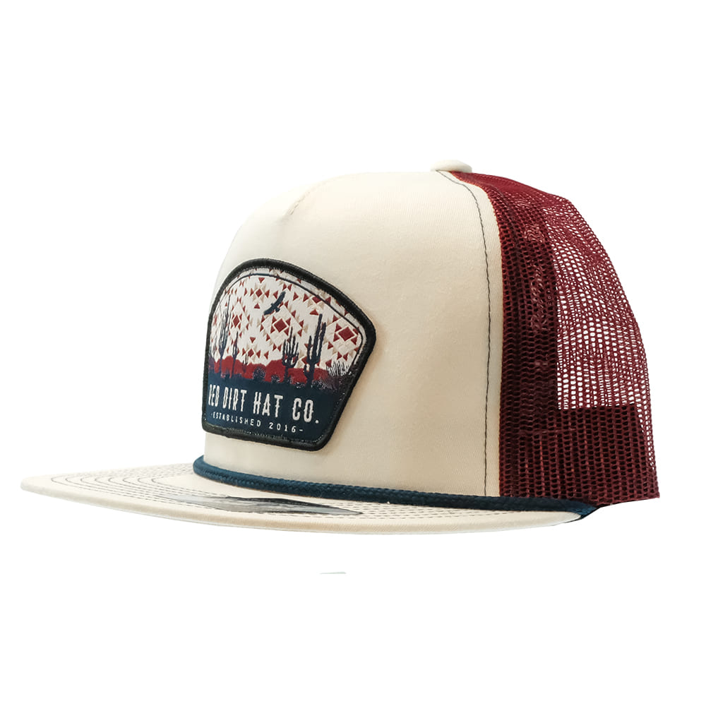 Red Dirt Hat Company Hats Red Dirt Hat Company Over Yonder Stone Burgundy With Navy Rope Cap